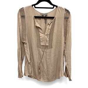 NWOT JOSEPH A Cream Long Sleeve Peasant Blouse Size Large